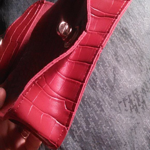 Faux Leather Red Mini Handbag - Picture 6 of 10